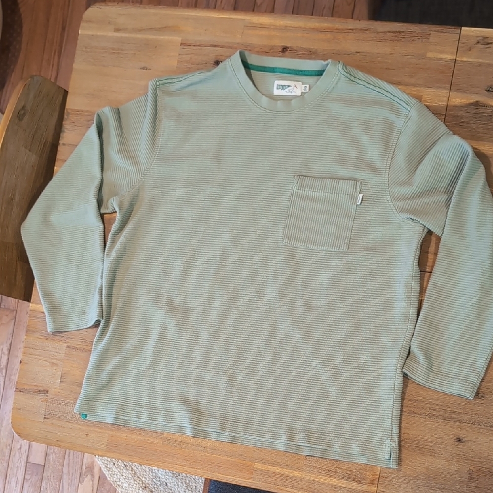 Men's Wellen Green Striped Textured Long Sleeve Shirt XXL